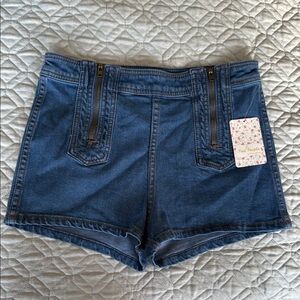 Free People Blue Denim Shorts